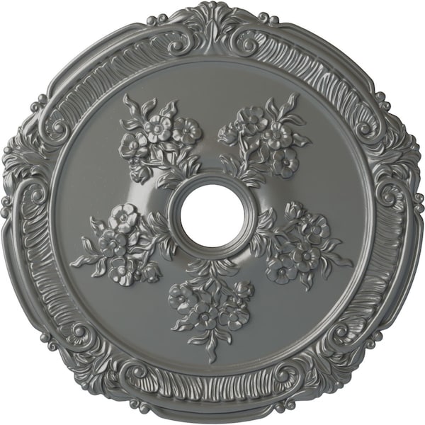 Ekena Millwork Attica with Rose Ceiling Medallion (Fits Canopies up to 4 1/2"), 26"OD x 3 3/4"ID x 1 1/2"P, Silver CM26ATSLS - main